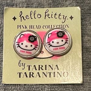Tarina Tarantino Rare Pink Head Hello Kitty Button Post Earrings
